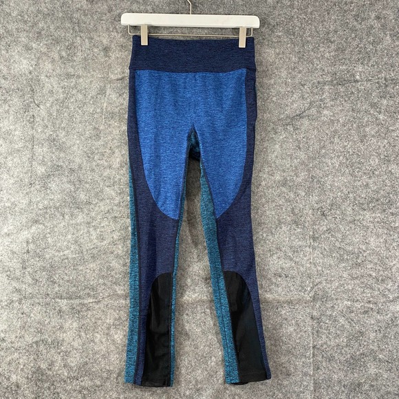 Free People Movement Leggings XS Blue Colorblocked Dylan High Rise Mesh - Picture 2 of 15